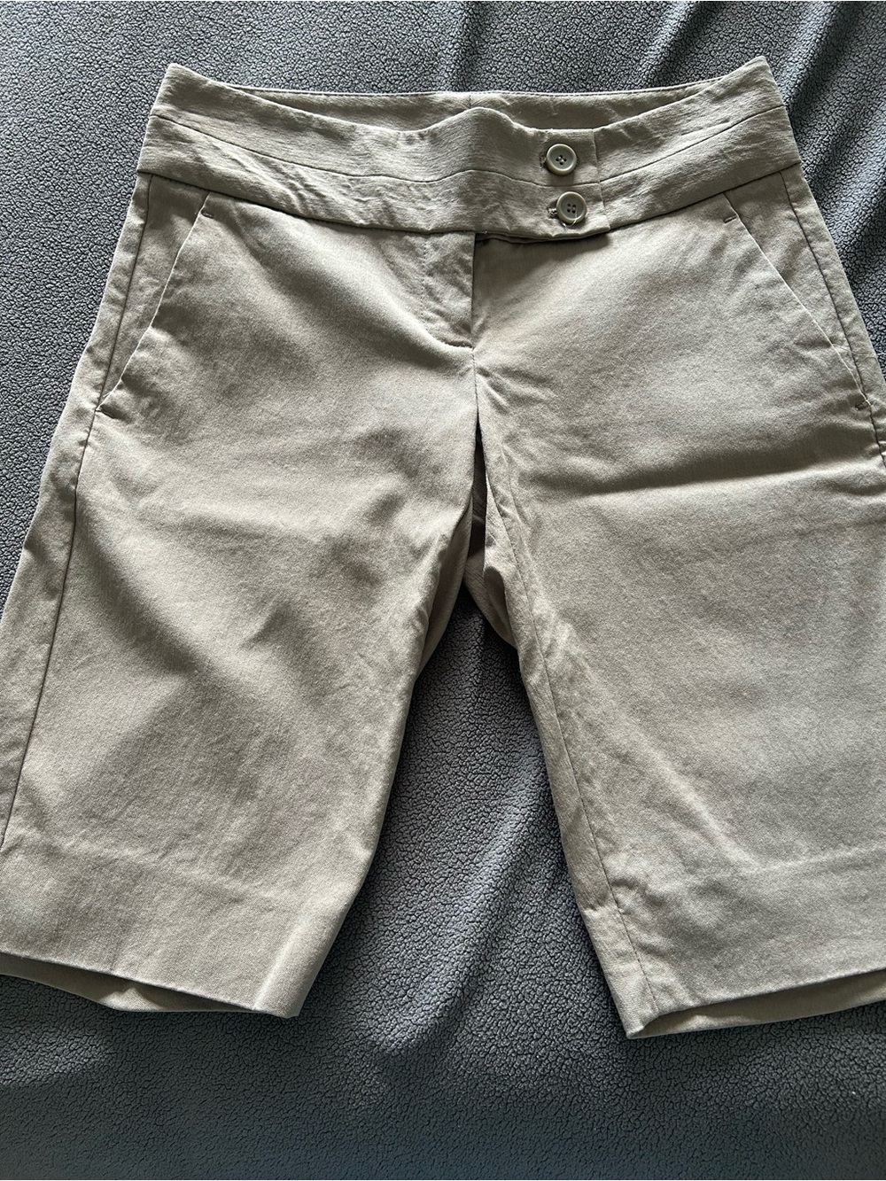 The Limited Khaki Button-Waist Bermuda Shorts